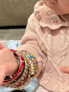 4 pretty bracelets my grandkids model it